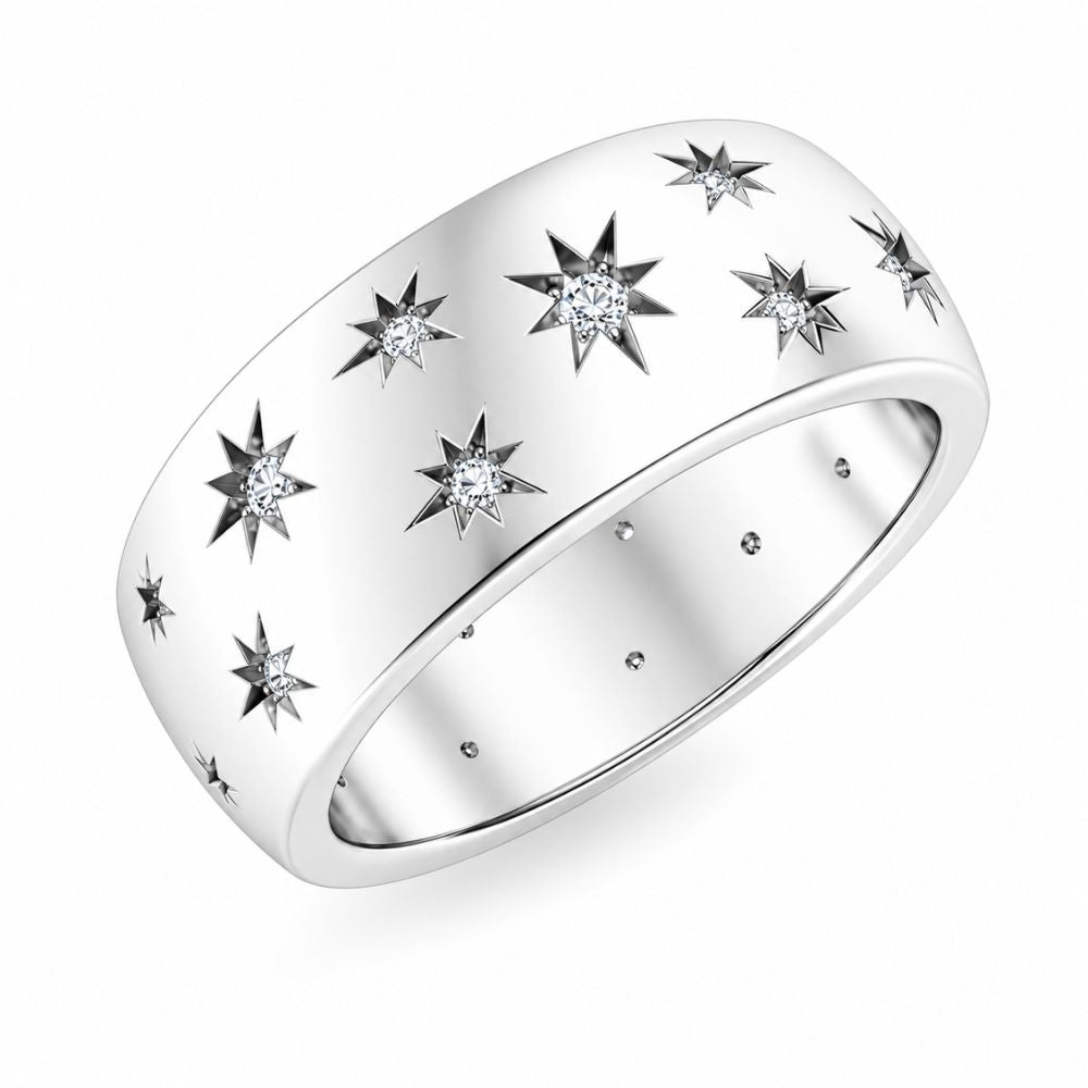 Lab Grown Diamond Round Cut Classic Wedding Band Gift For Him