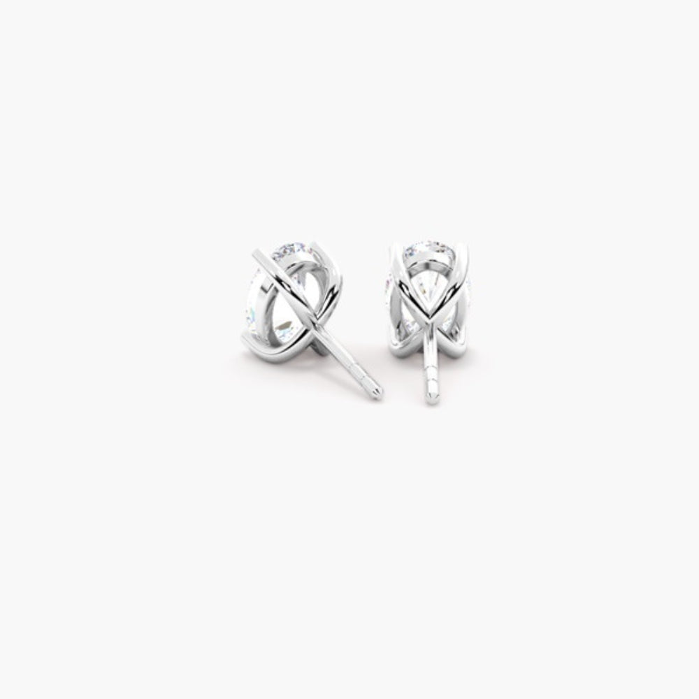 Oval Cut Moissanite Solitaire Women Stud Earring