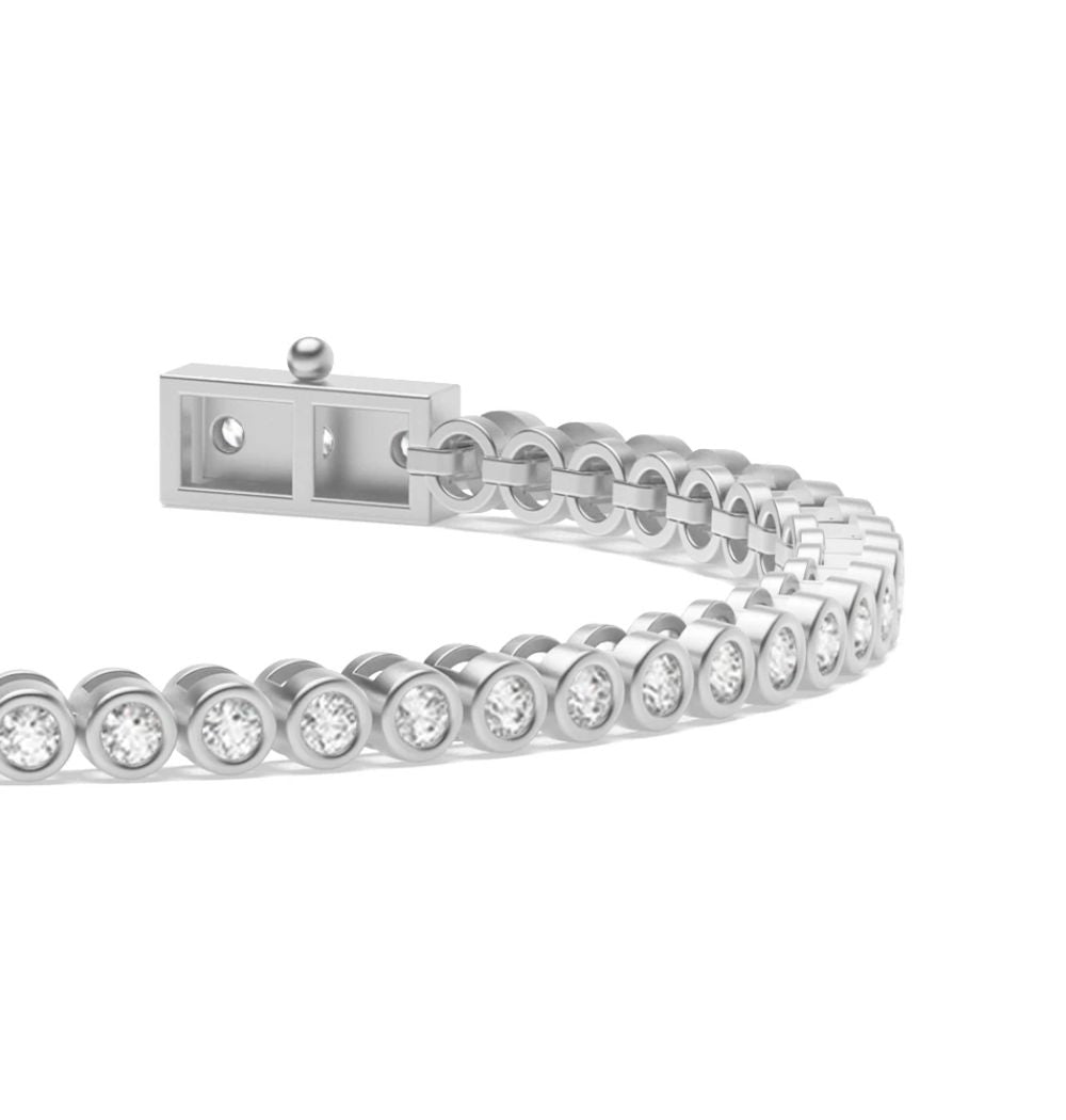 VVS1 Moissanite Round Cut Bezel Set Women's Bracelet