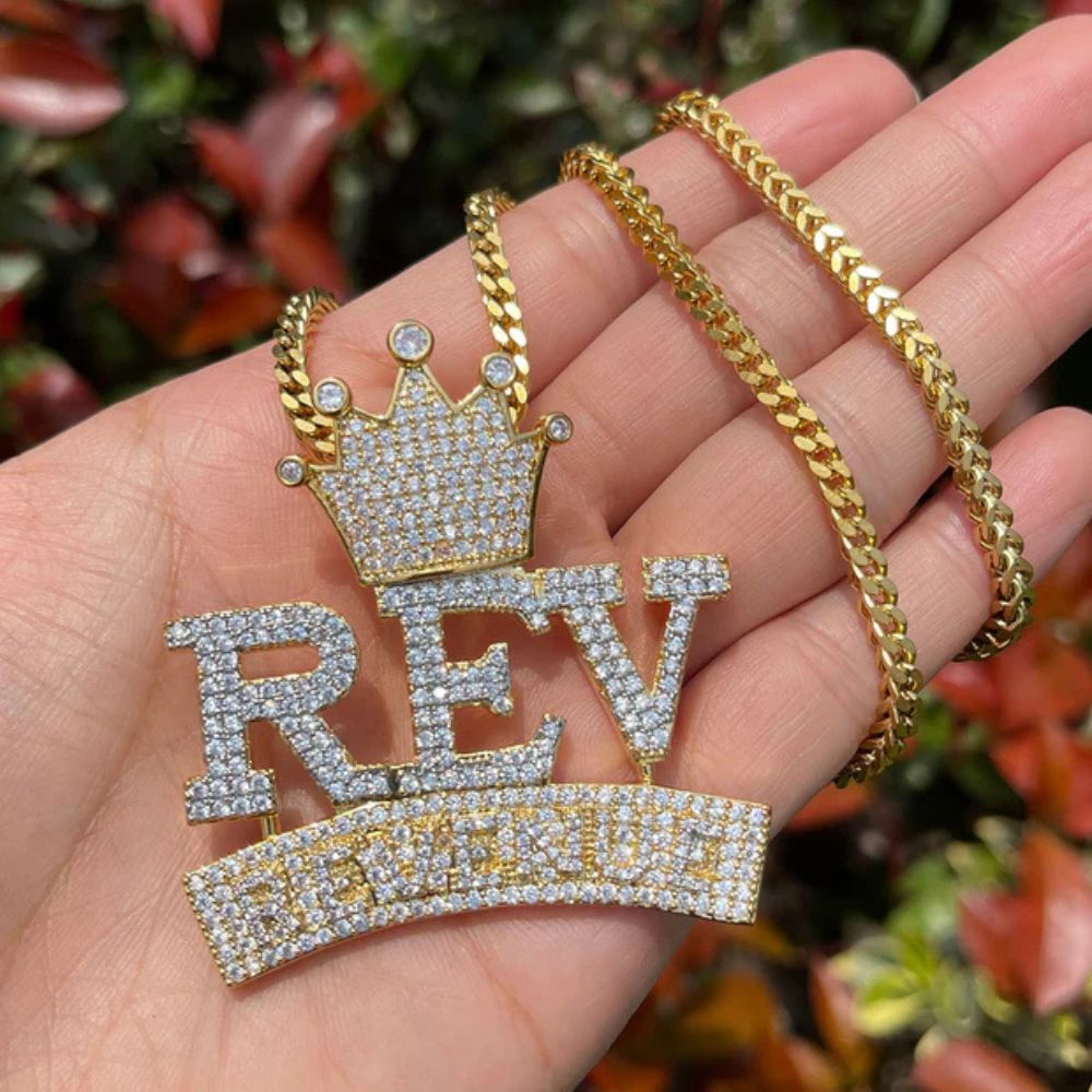 Round Cut Lab Grown Diamond Iced Out Hip Hop Pendant
