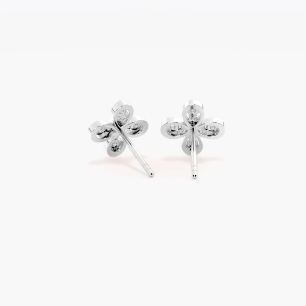 Colorless Moissanite Round Cut Pave Set Earring
