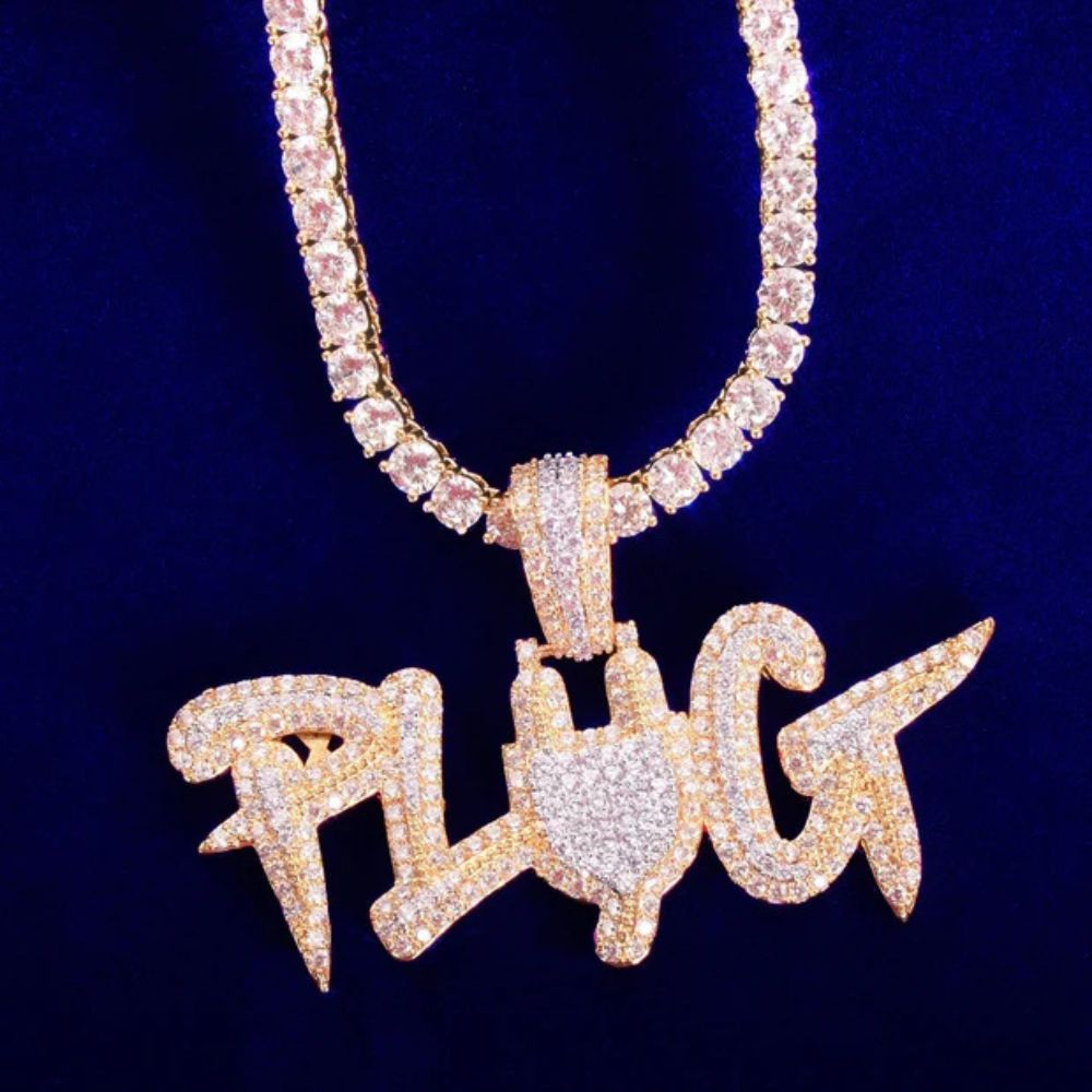 Flooded Iced Out Round Cut Lab Grown Diamond Pendant