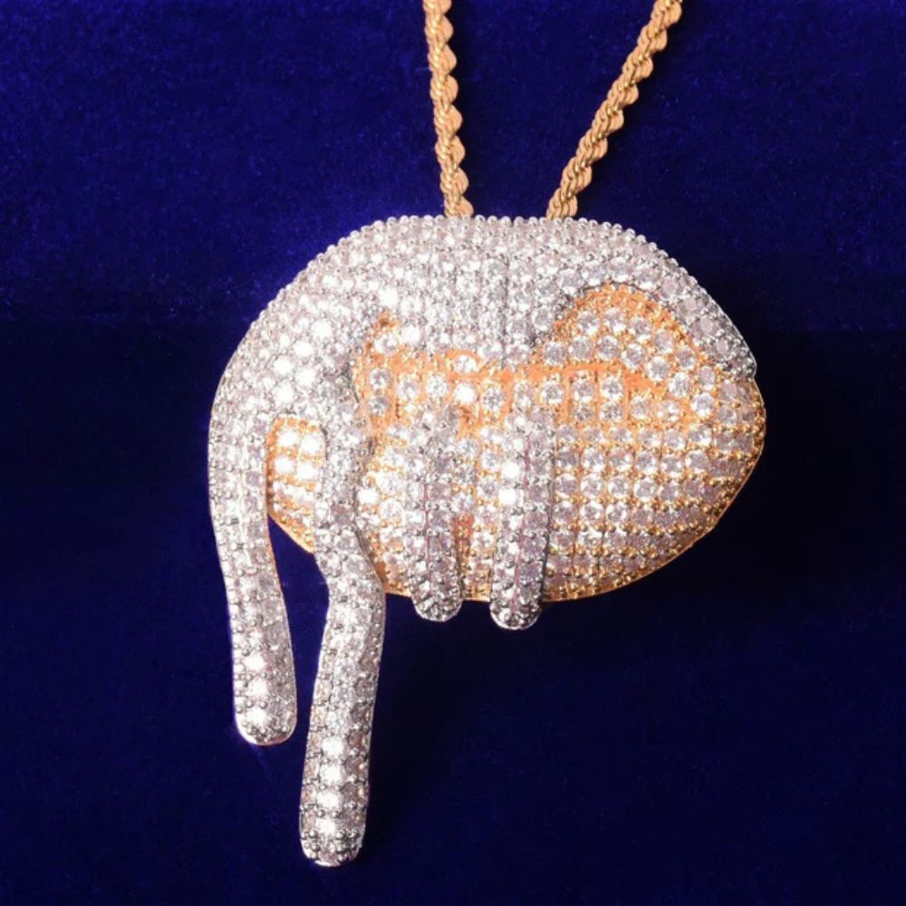 Men's Wear Round Cut Lab Grown Diamond Flooded Pendant