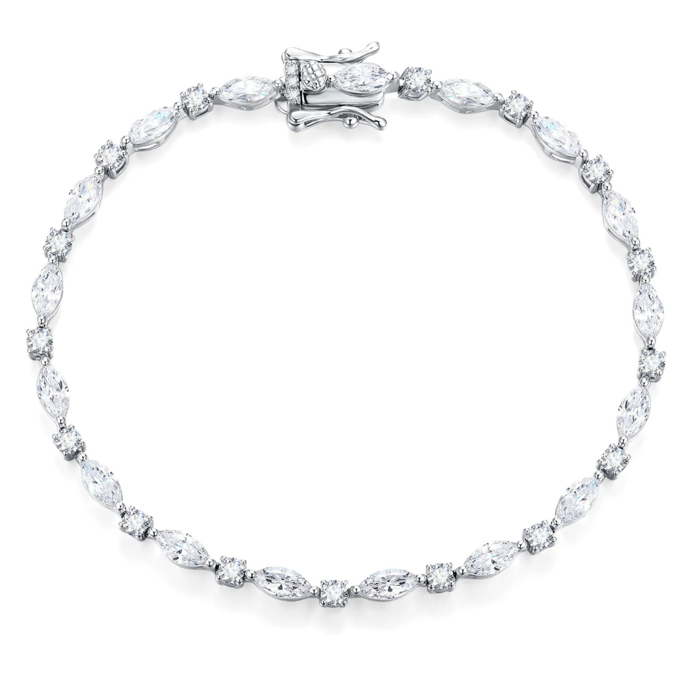Marquise & Round Cut Moissanite Women's Tennis Bracelet
