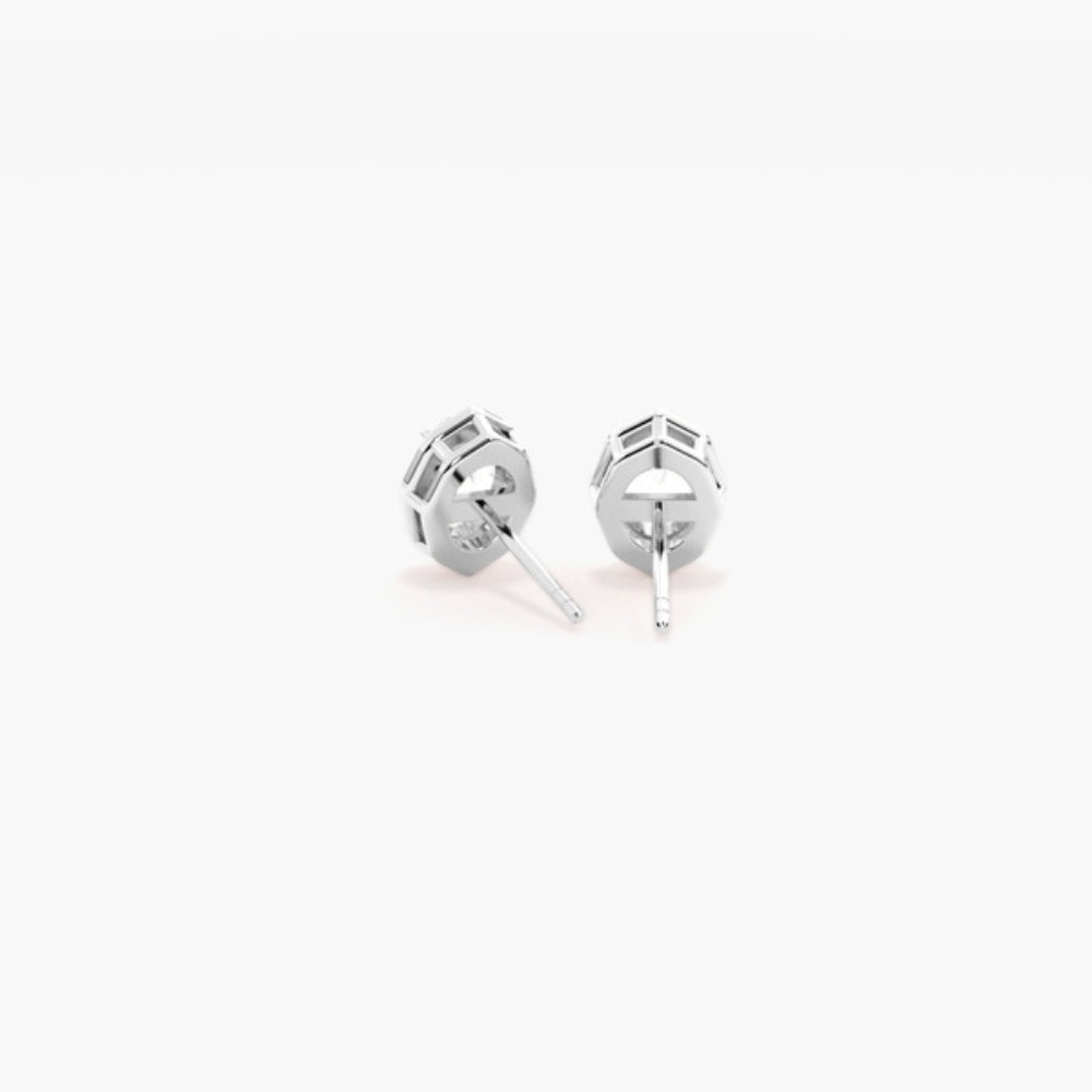 Oval Cut Moissanite Bezel Set Solitaire Earring