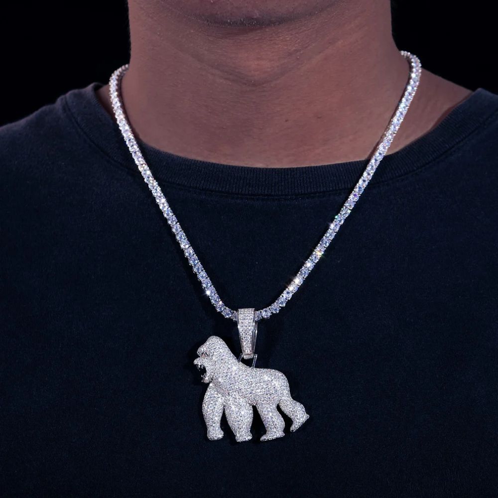 Iced Out Moissanite Diamond Gorilla Hip Hop Pendant