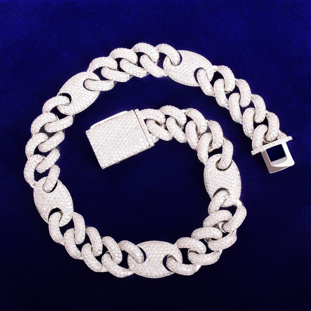 Lab Grown Diamond Round Cut Iced Out Chain For Men