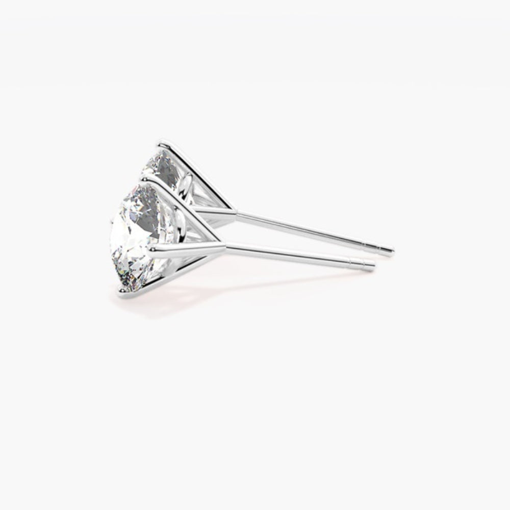 Colorless Moissanite Round Cut Solitaire Earring For Her