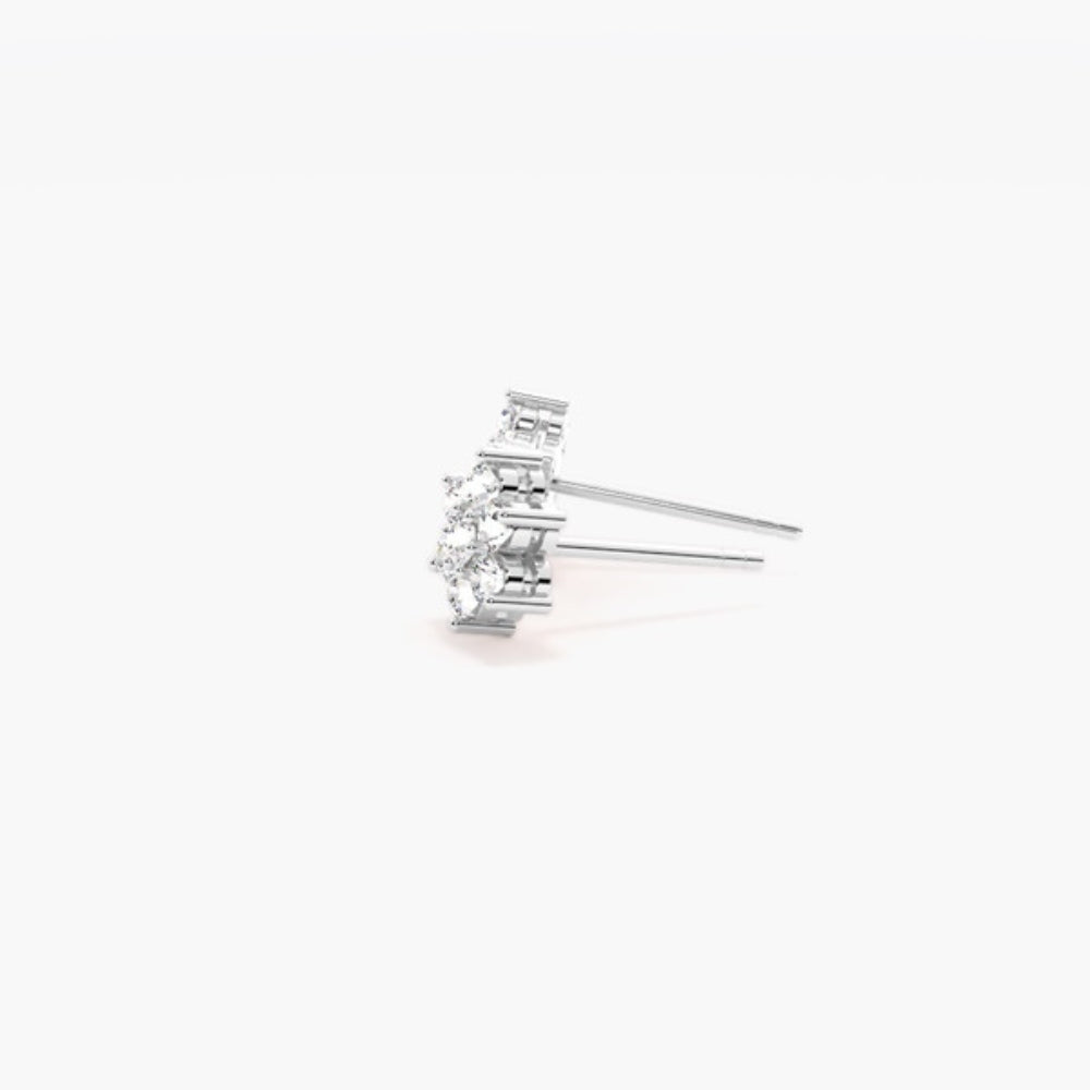 Round Cut Colorless Moissanite Stud Earring For Women