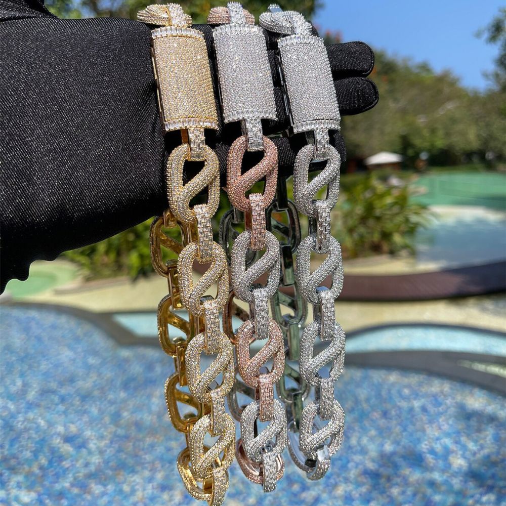 Lab Grown Diamond Round & Baguette Cut Cuban Chain For Men