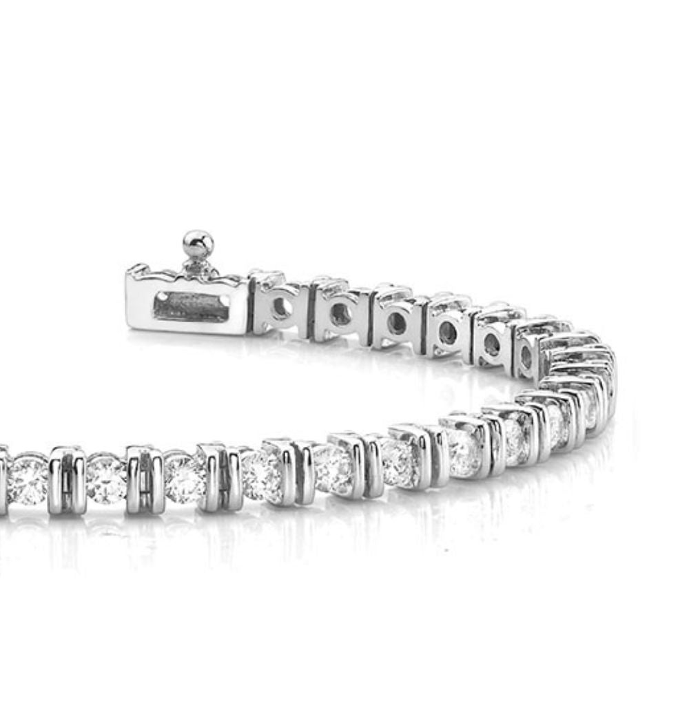 Round Cut Moissanite Bar Set Women's Tennis Bracelet