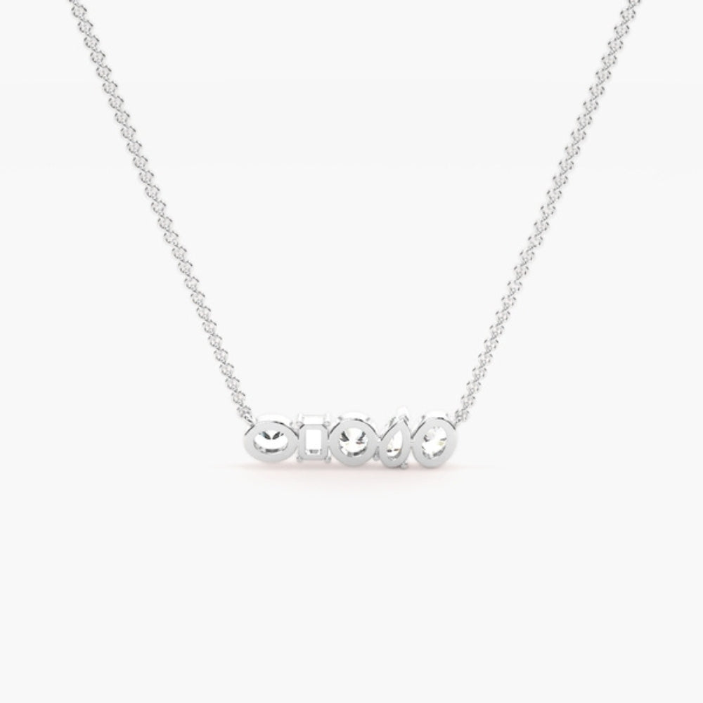 Multi Diamond Moissanite Five Stone Pendanr For Her