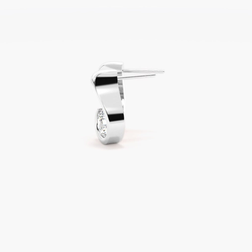 Colorless Moissanite Round Cut Solitaire Earring