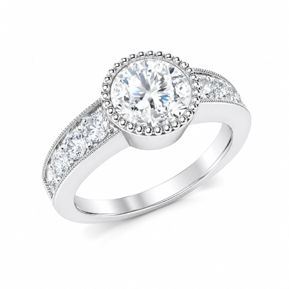 Round Cut Lab Grown Diamond Pave Set Men's Ring For Anniversary Gift