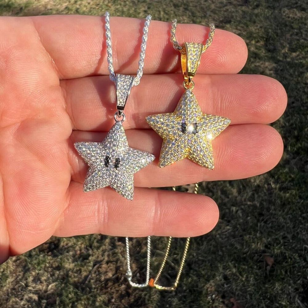 Iced Out Moissanite Diamond Starfish Hip Hop Pendant