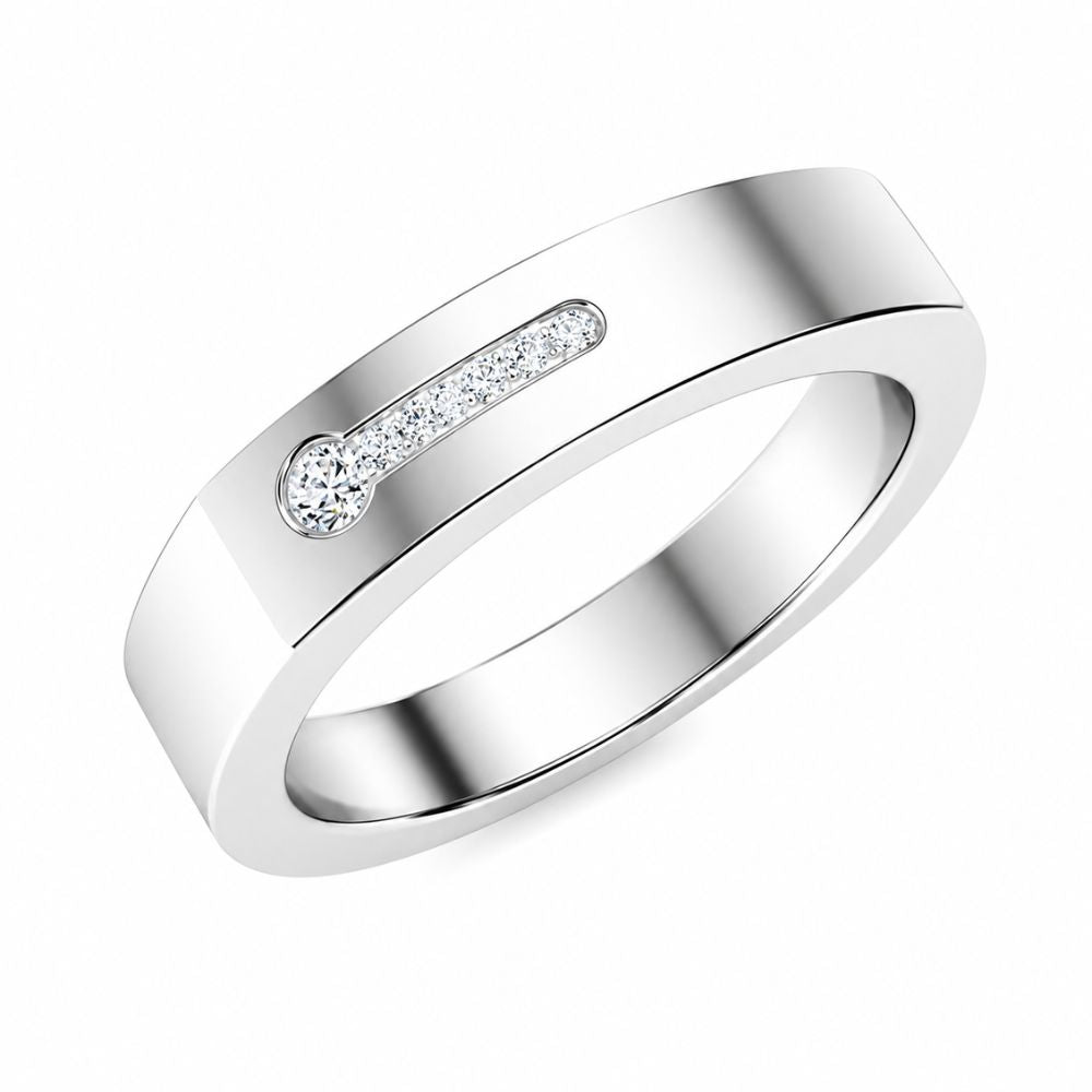 Round Cut Lab Grown Diamond Pave Set Wedding Band