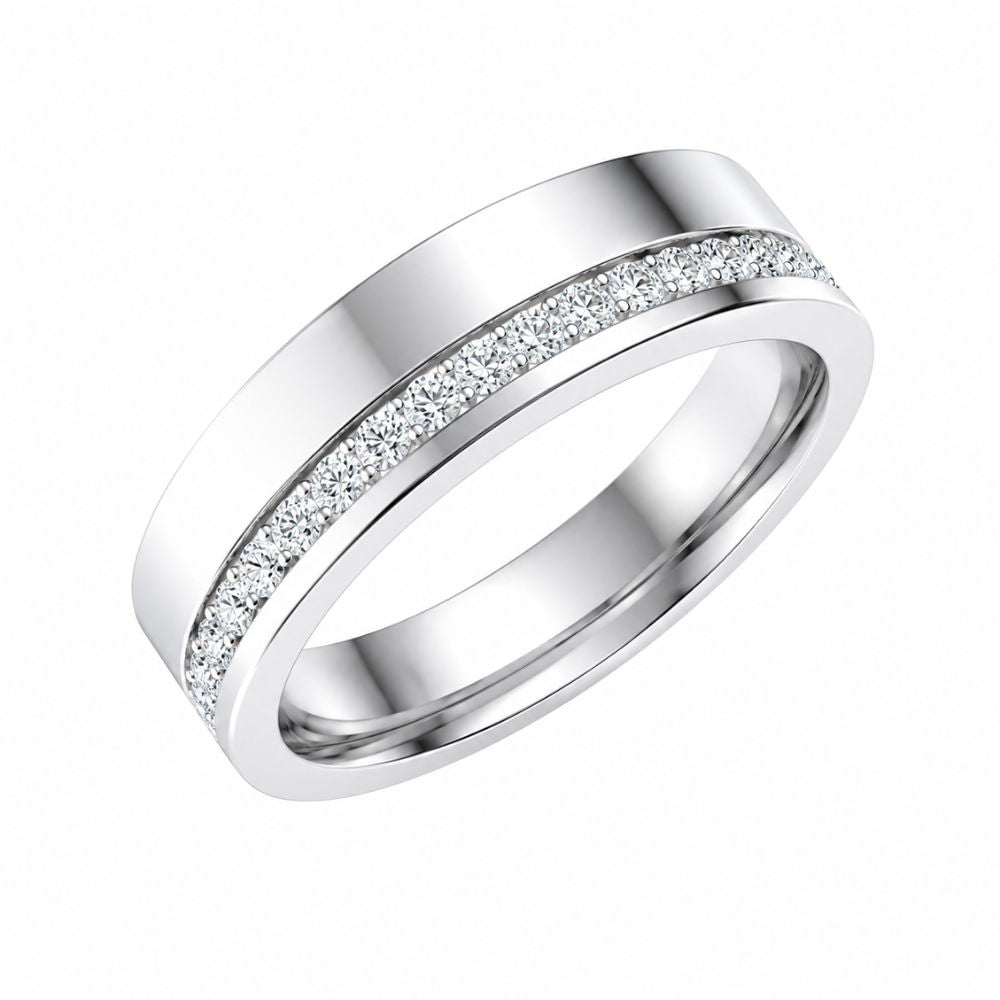 Round Cut Pave Set Lab Grown Diamond Men's Promise Band