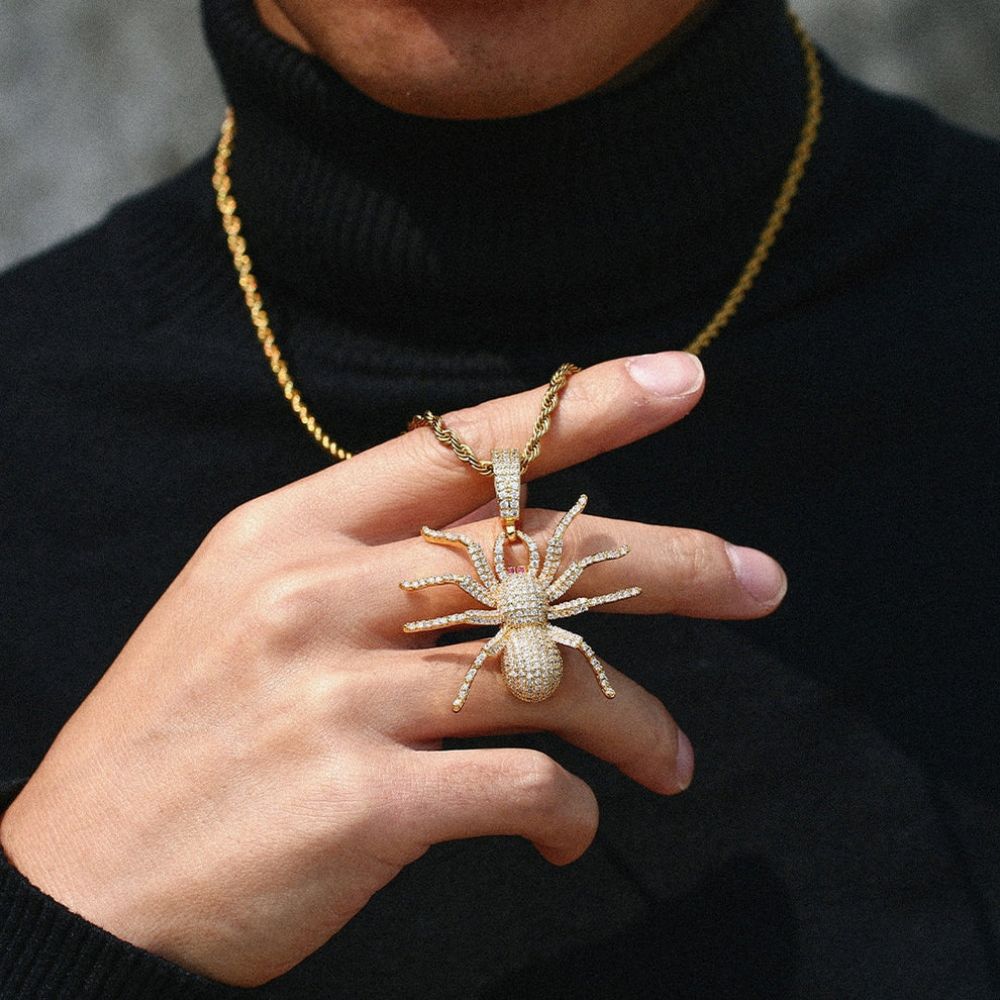 Iced Out Moissanite Spider Hip Hop Pendant