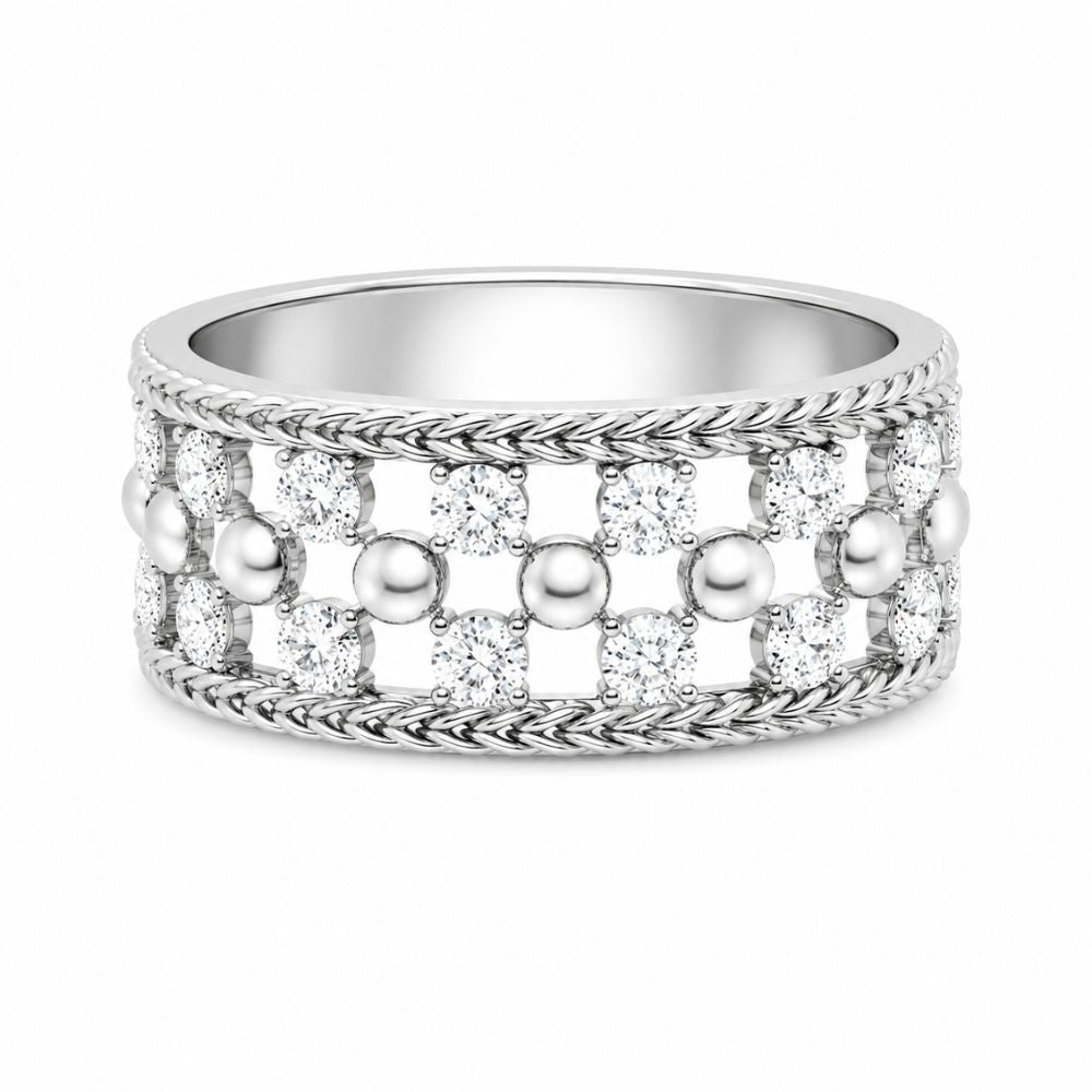 Round Cut Lab Grown Diamond Classic Wedding Band