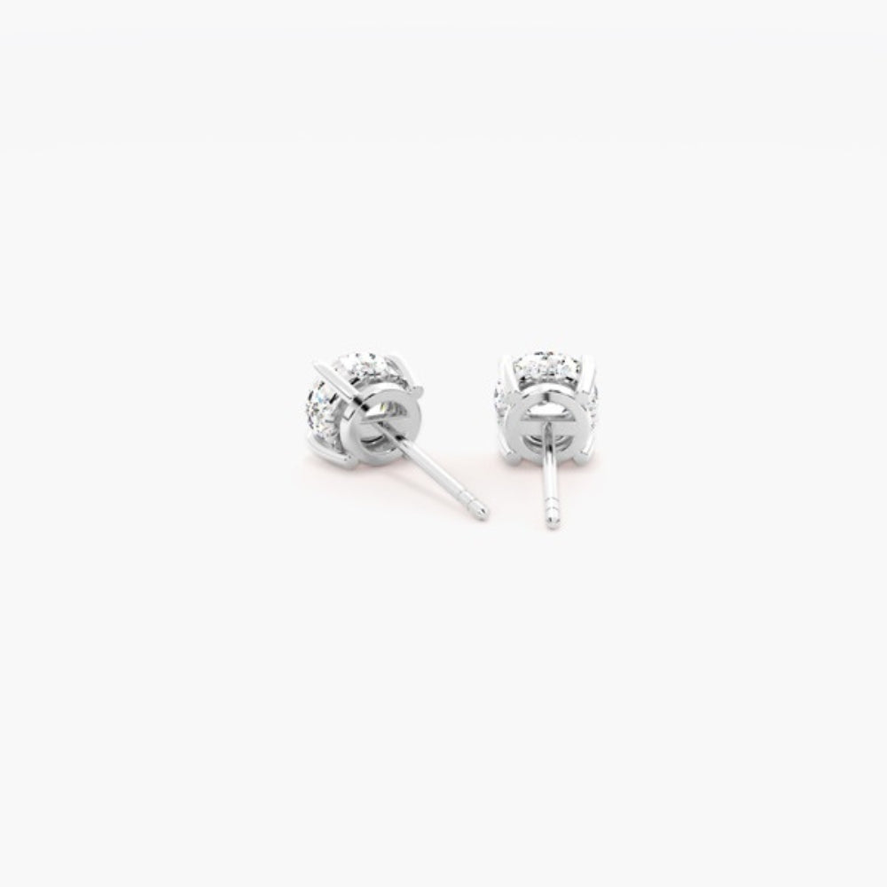 Moissanite Round Cut Claw Prong Earring For Her