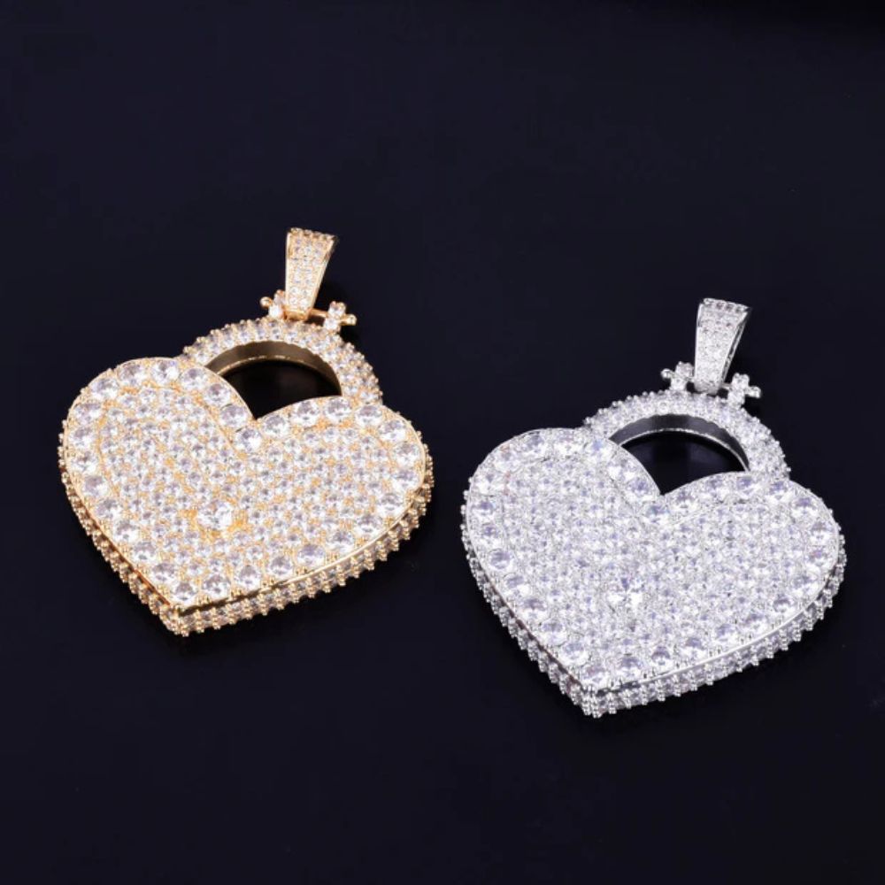 Lab Grown Diamond Round Cut Heart Hip Hop Pendant
