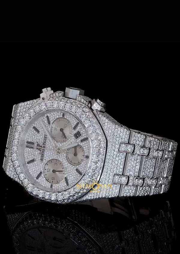 Iced Out Moissanite Diamond Royal Oak Luxury Watch For Men's