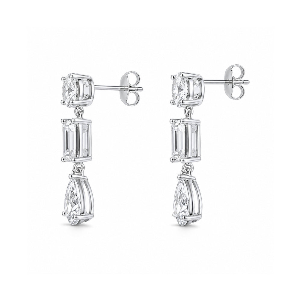 Multi Diamond Moissanite Drop Dangle Earrings For Anniversary Gift