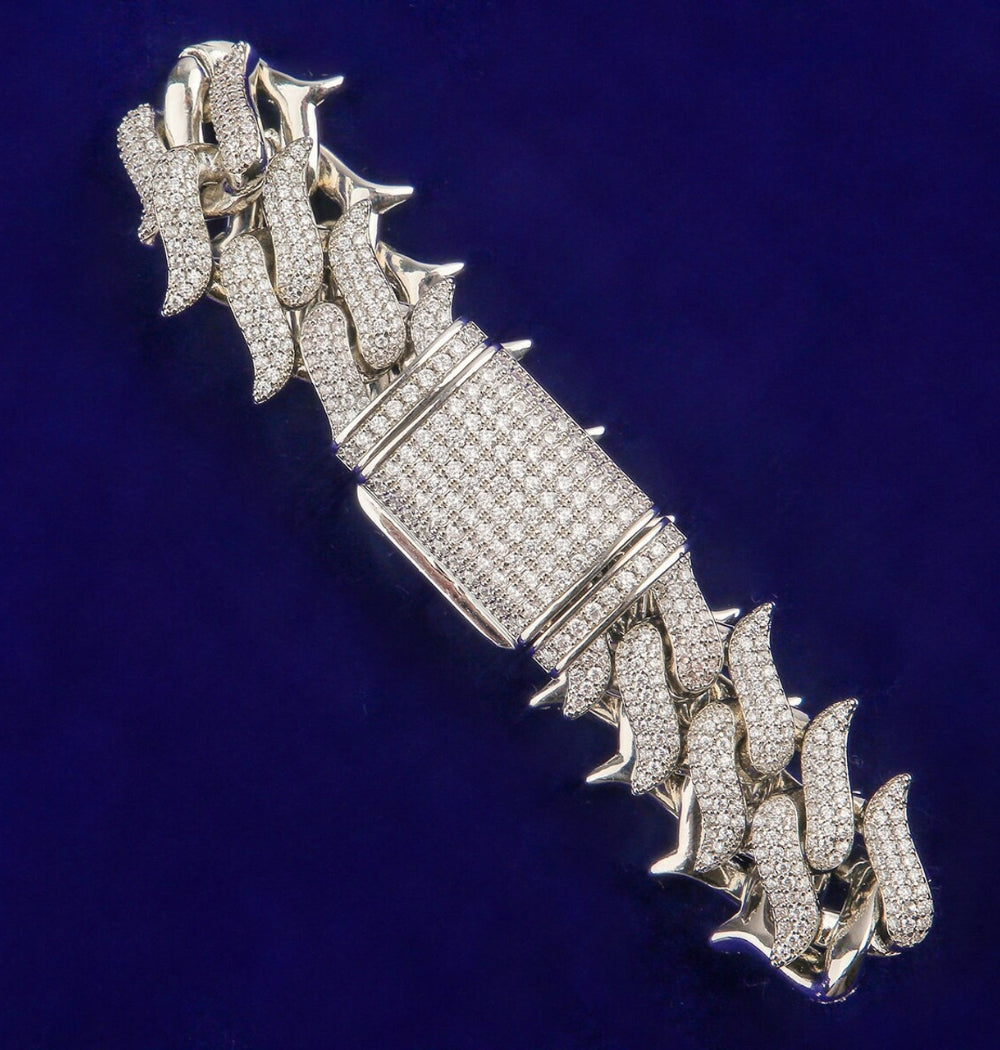 Round Cut Moissanite Iced Out Link Hip Hop Bracelet