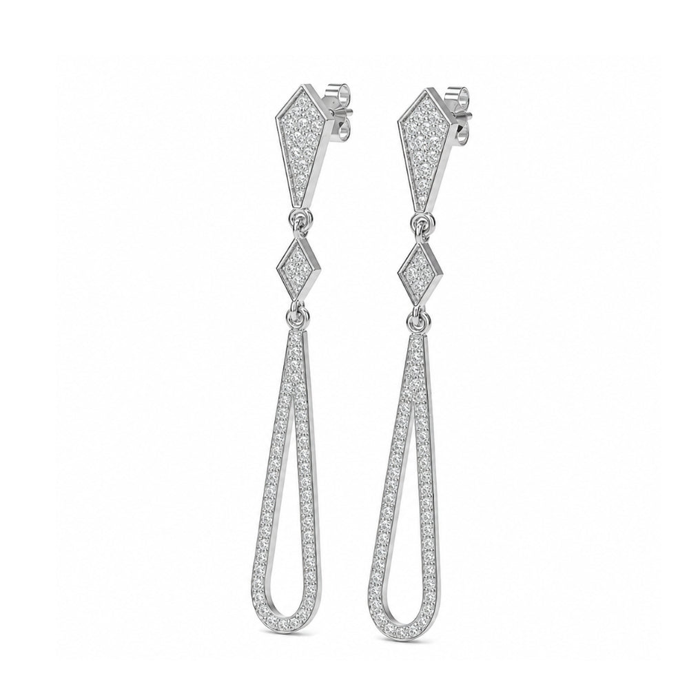 VVS1 Moissanite Round Cut Classic Drop Dangle Earrings