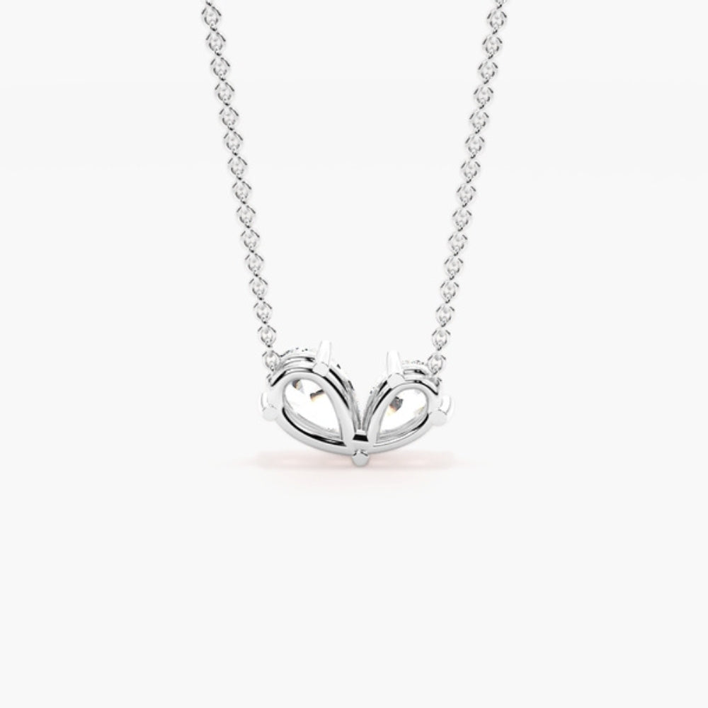 Pear Cut Moissanite Two Stone Pendant