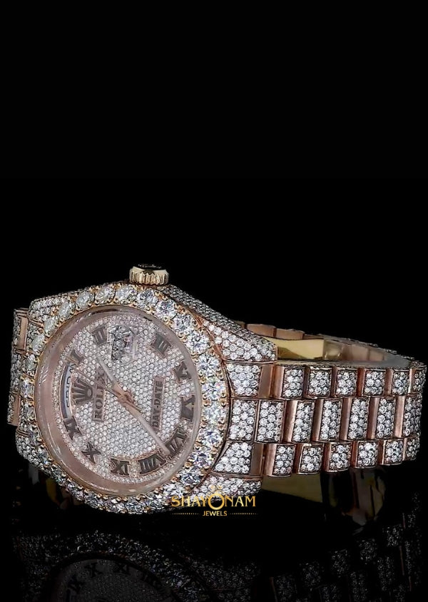 Iced Out Moissanite Diamond  Daydate Hip Hop Watch