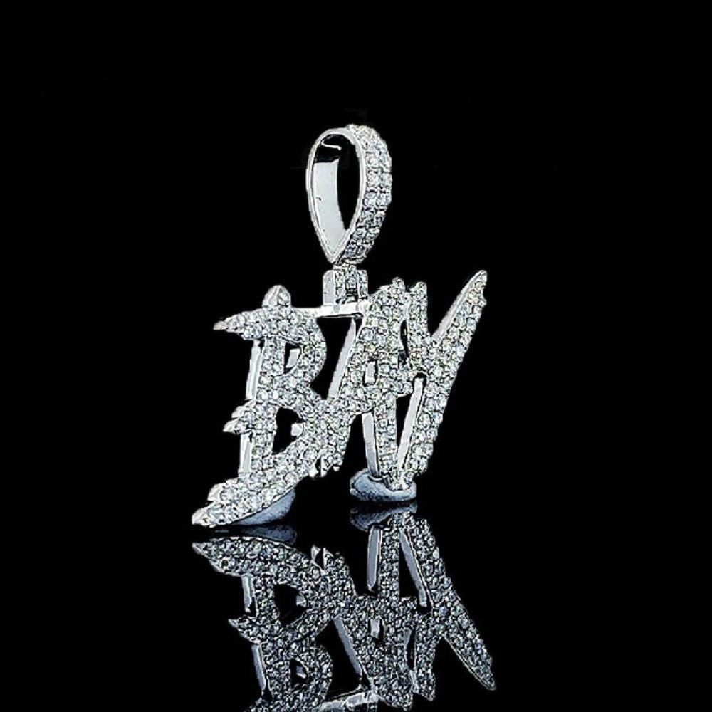 Bay Letter Moissanite Diamond  Iced Out  Hip Hop Pendant