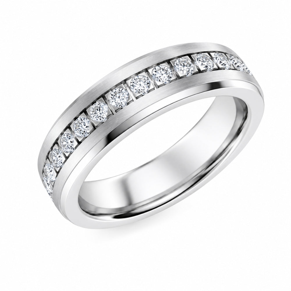 Lab Grown Diamond Round Cut Pave Set Wedding Band For Men