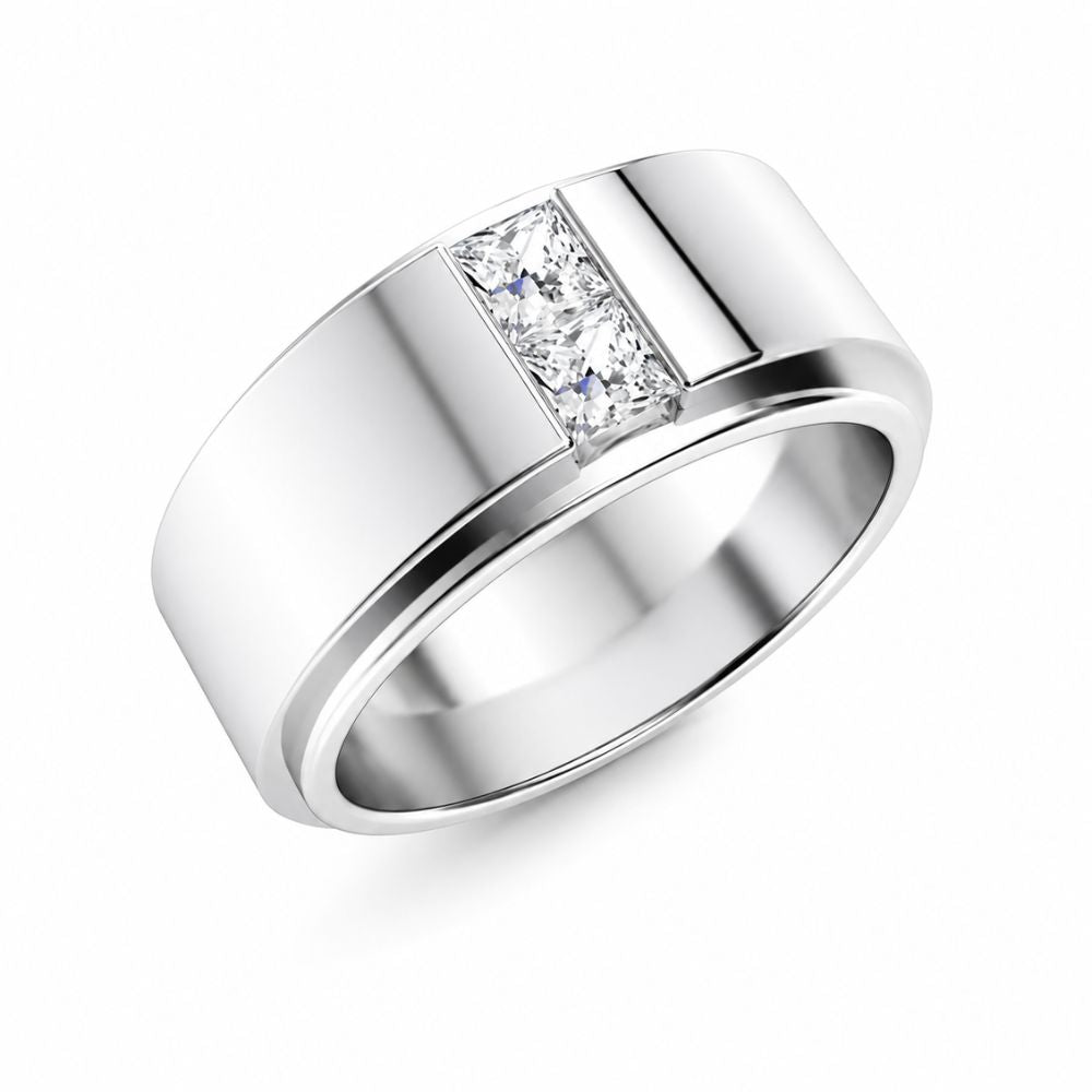 Princess Cut Lab Grown Diamond Channel Set Wedding Band For Him