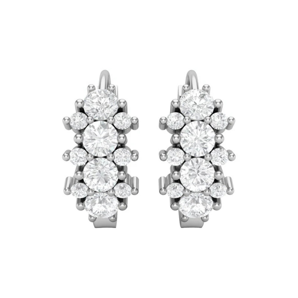Round Cut Moissanite Classic Hoop Earrings For Women