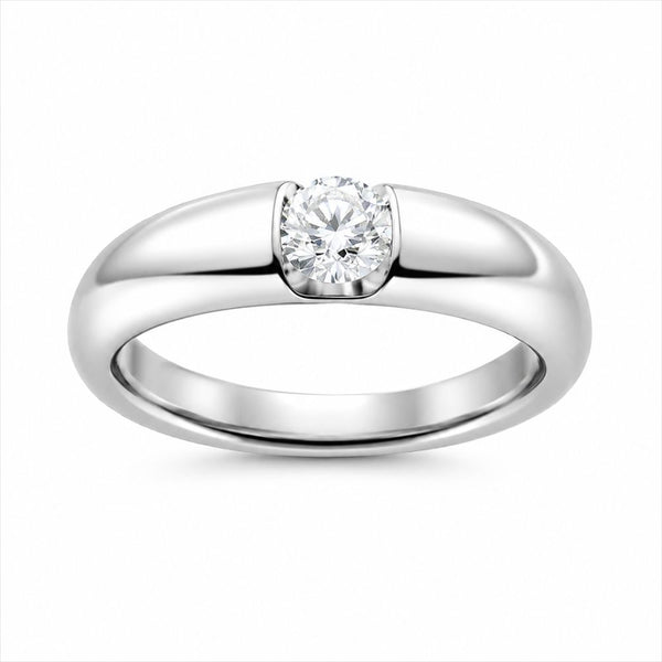 Round Cut Lab Grown Diamond Solitaire Ring For Men