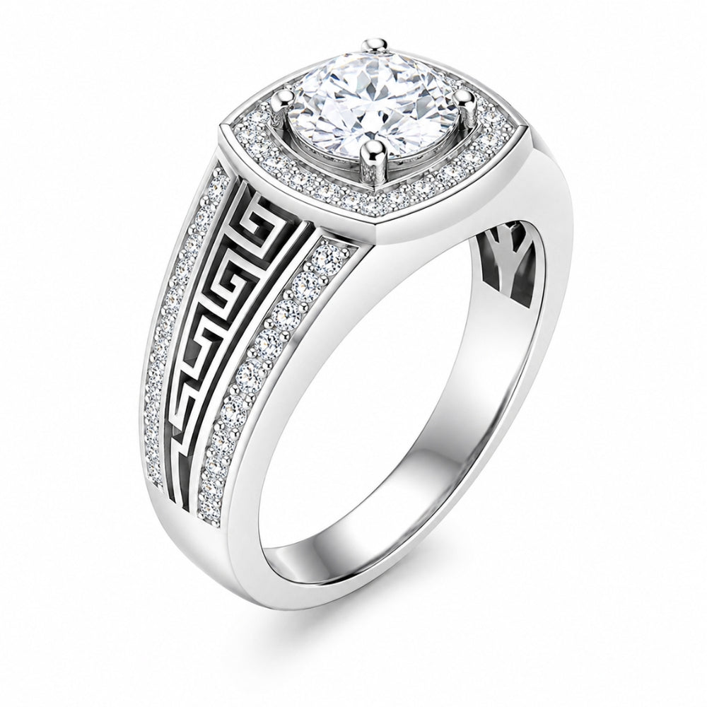 Round Cut Lab Grown Diamond Halo Style Promise Ring