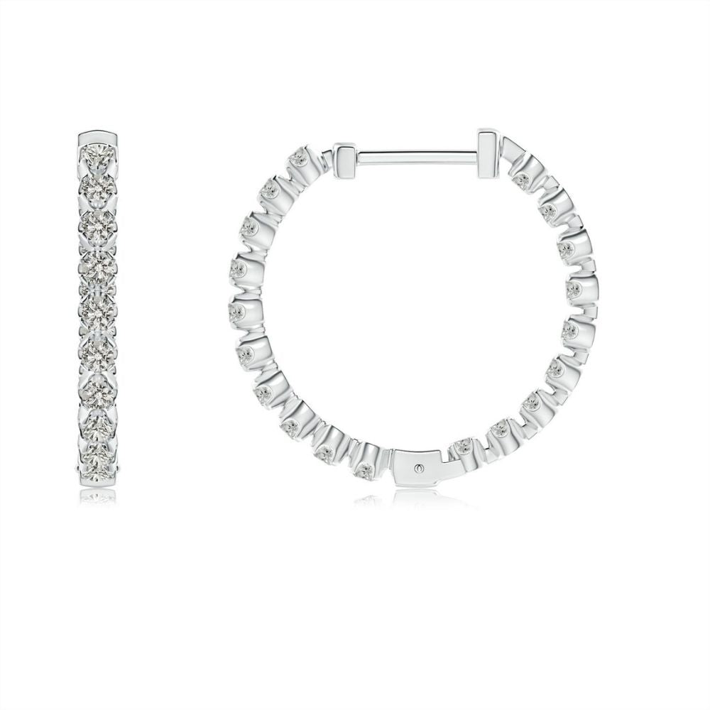 Round Cut Moissanite Unique Hoop Earrings For Her