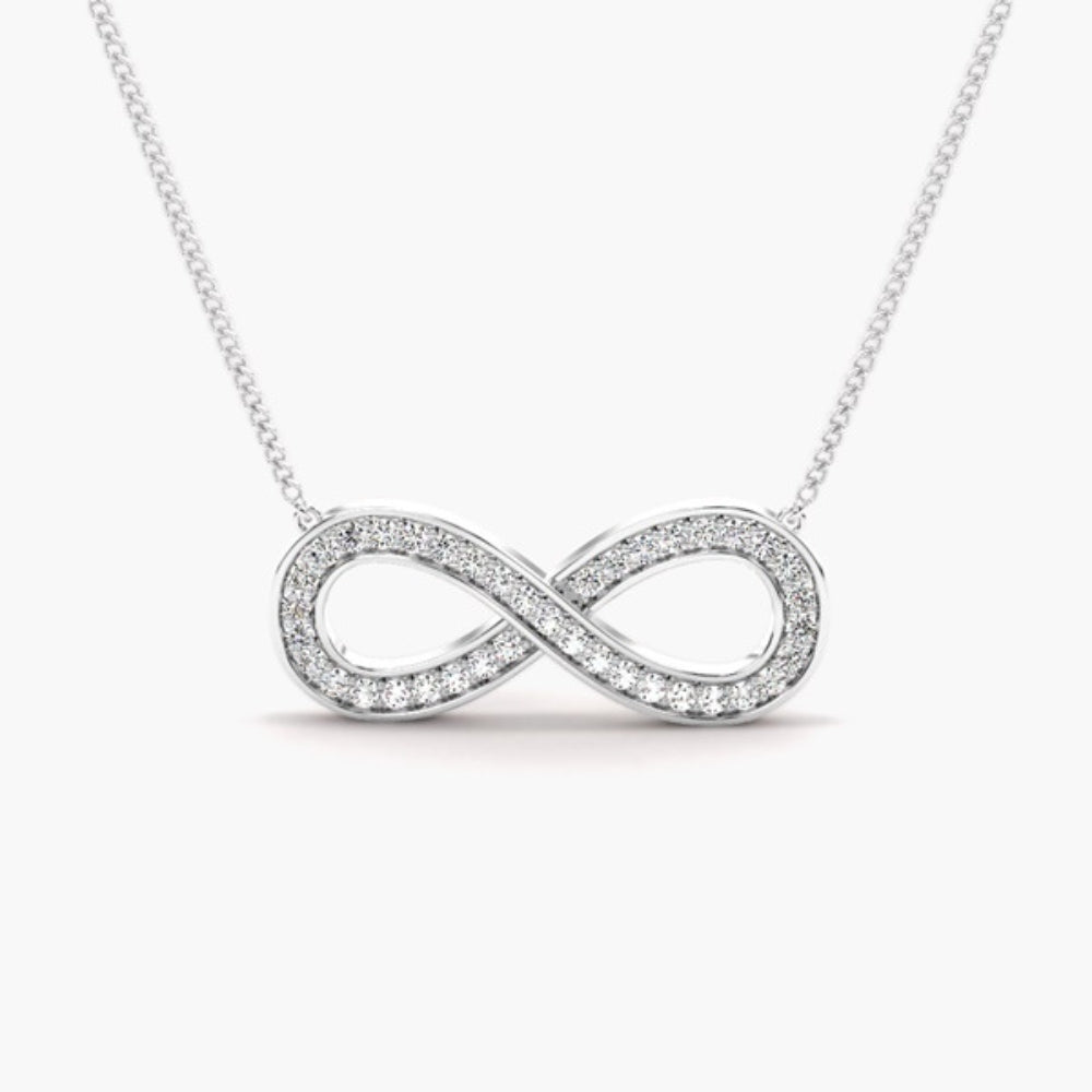 Colorless Moissanite Round Cut Pave Set Pendant