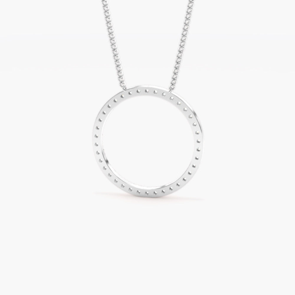 Moissanite Round Brilliant Cut Pave Set Pendant