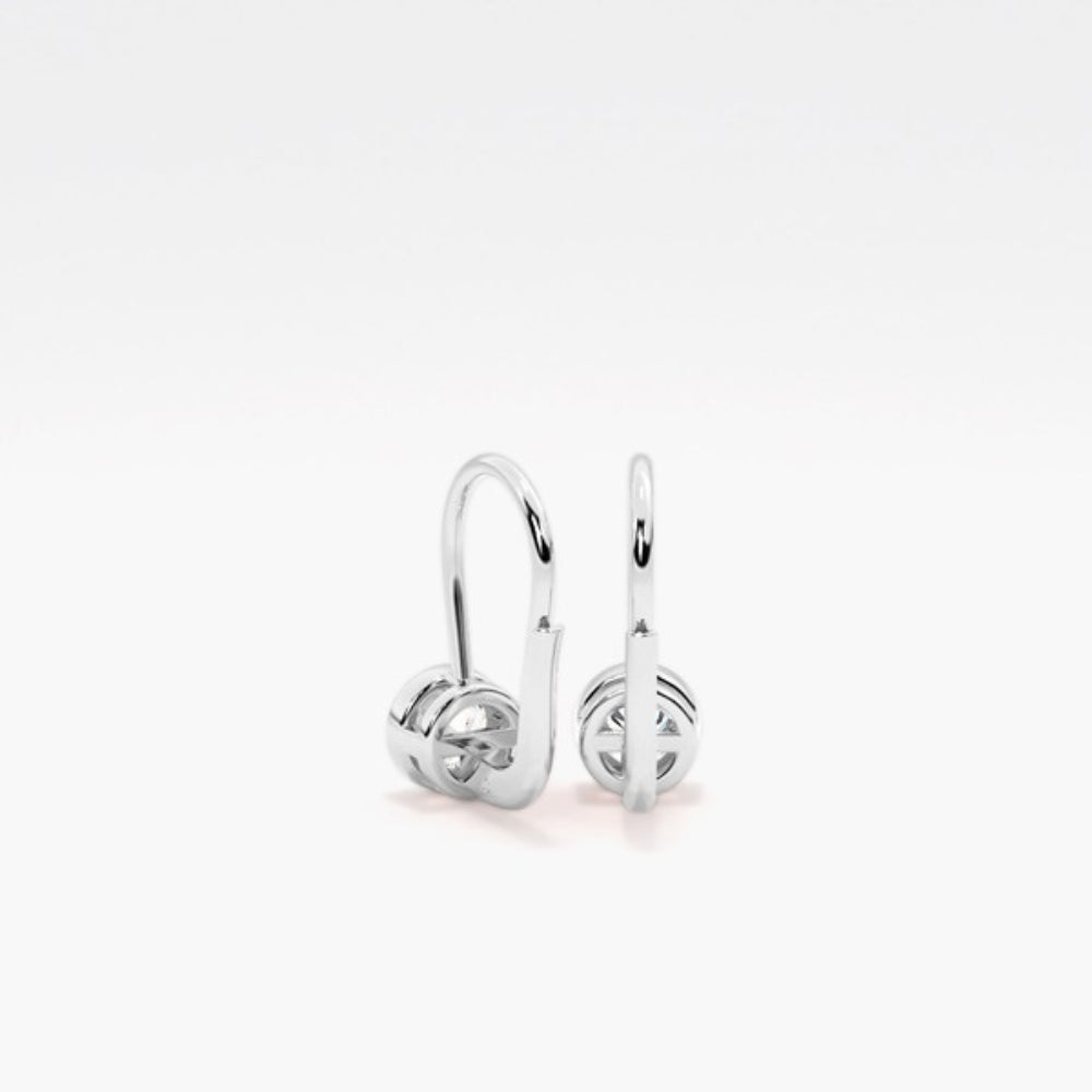 Round Cut Bezel Set Moissanite Hoop Earrings