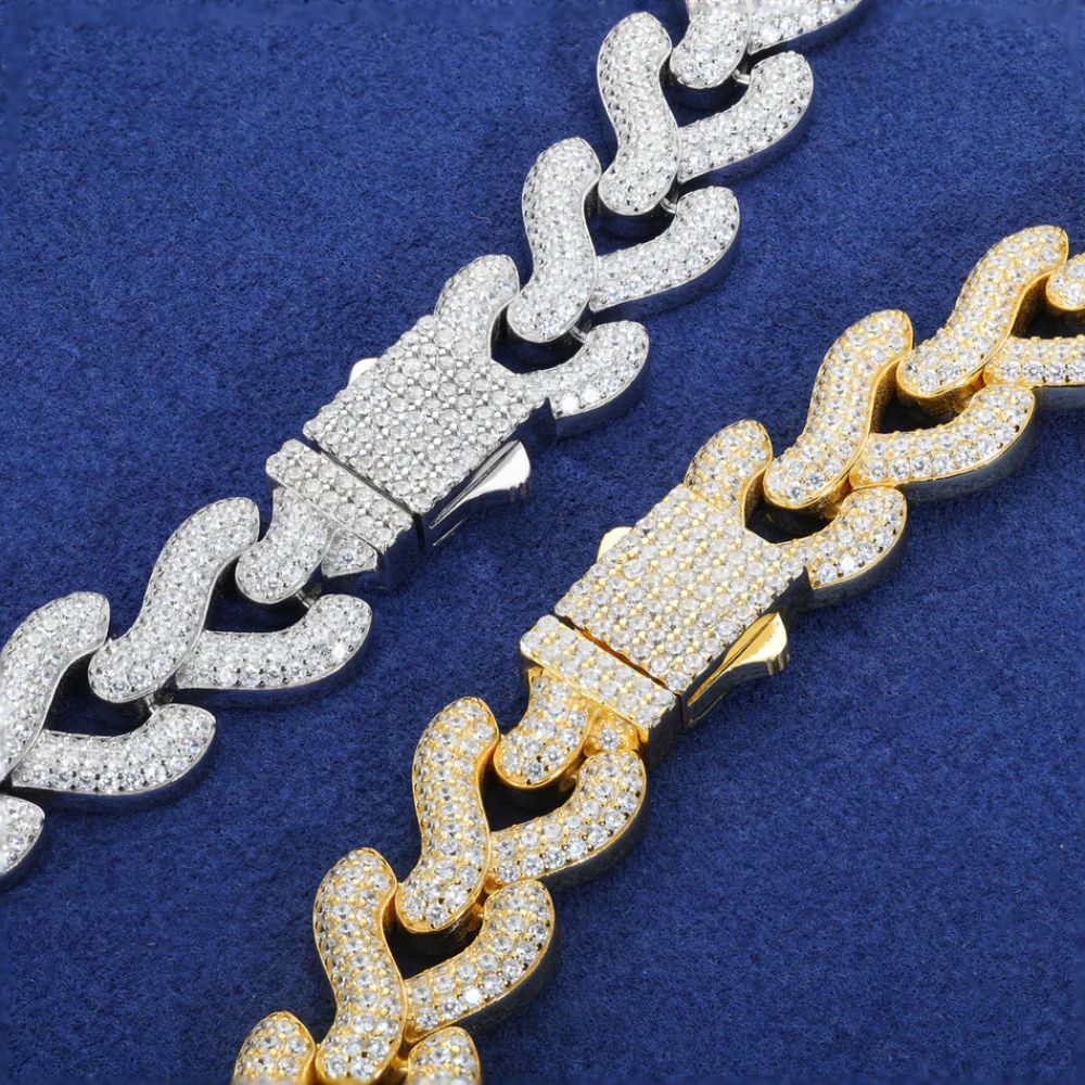 Round Cut Lab Grown Diamond Iced Out Hip Hop Chain For Men