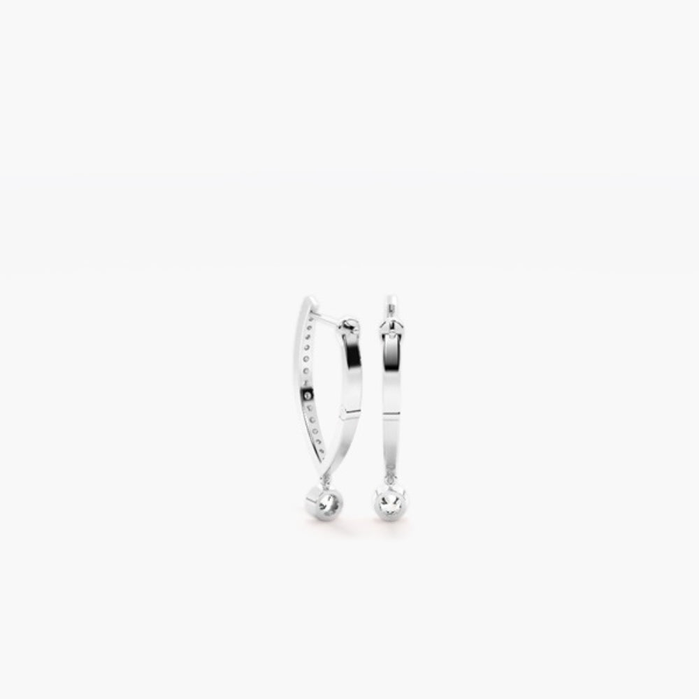 Moissanite Round Cut Classic Pave Set Hoop Earrings