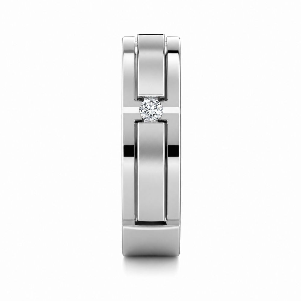 Round Cut Lab Grown Diamond Promise Band For Men
