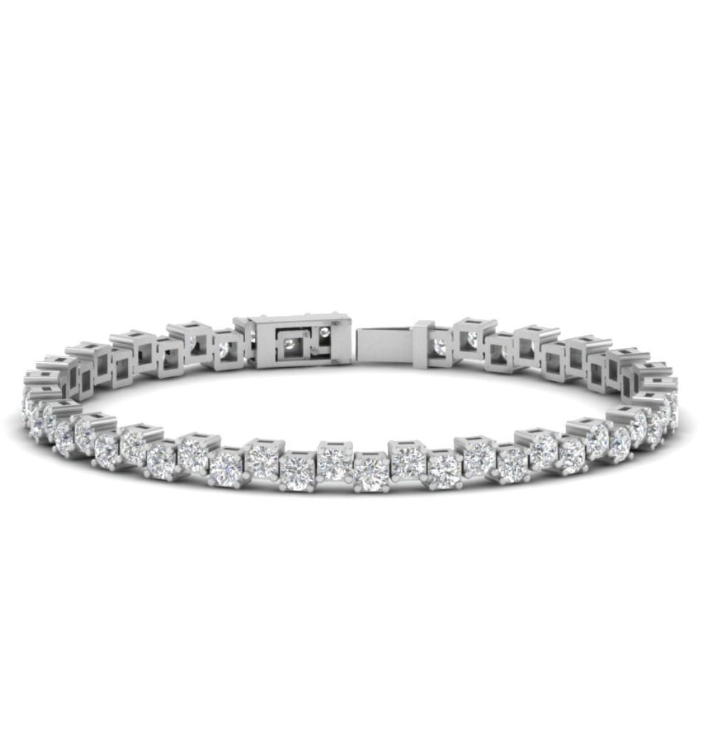 Round Cut Colorless  Moissanite Women's Bracelet
