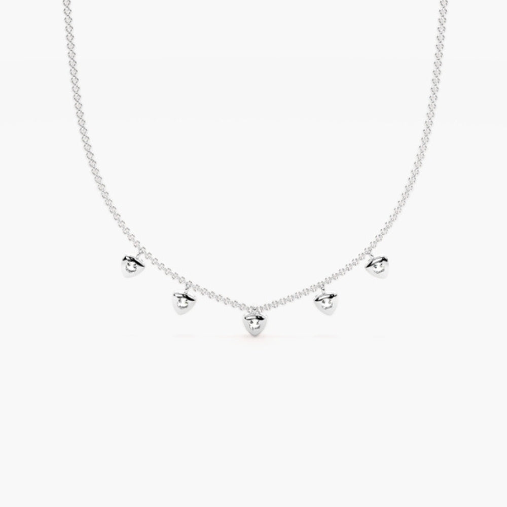Round Cut Moissanite Five Stone Bezel Set Pendant
