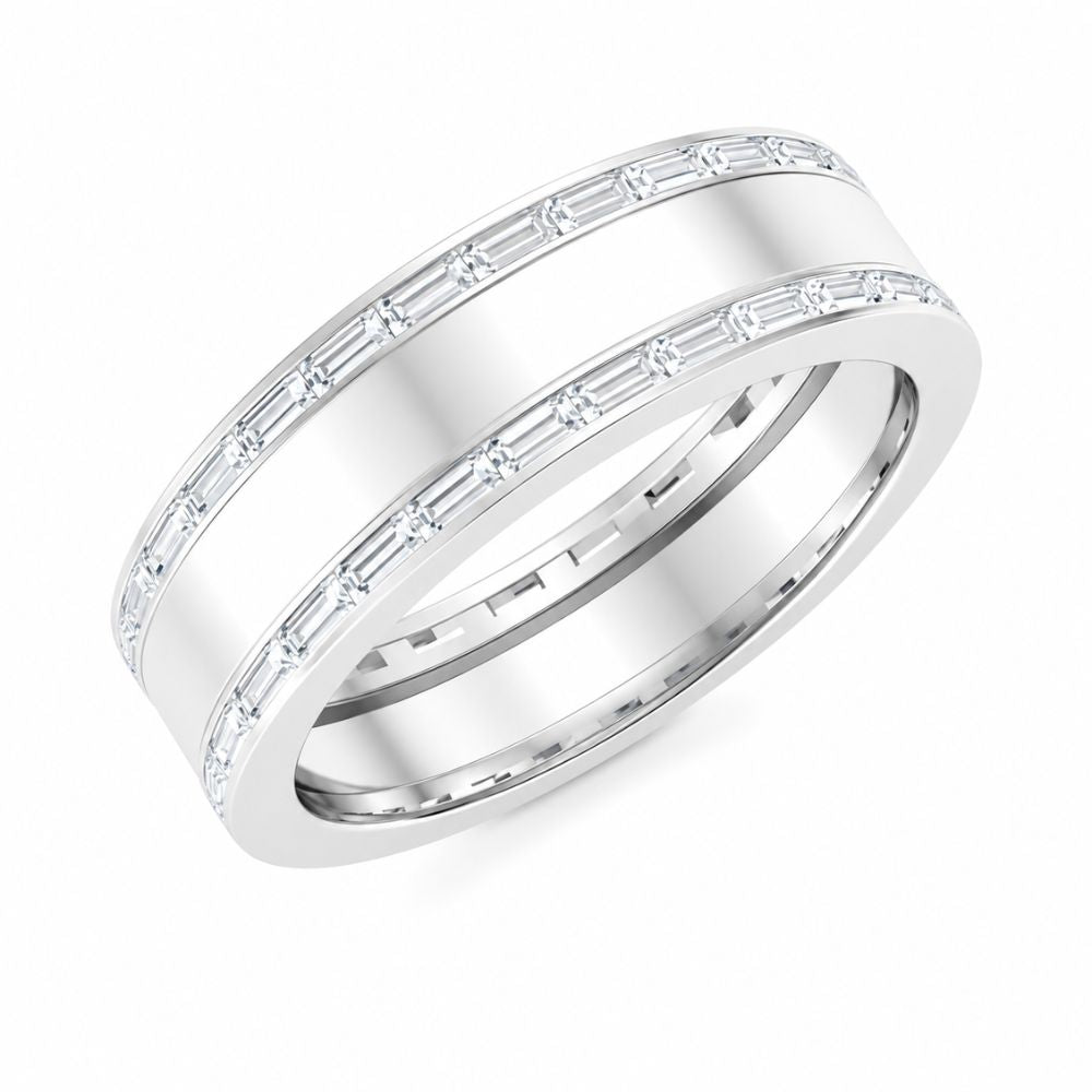 Baguette Cut Channel Set Lab Grown Diamond Wedding Band