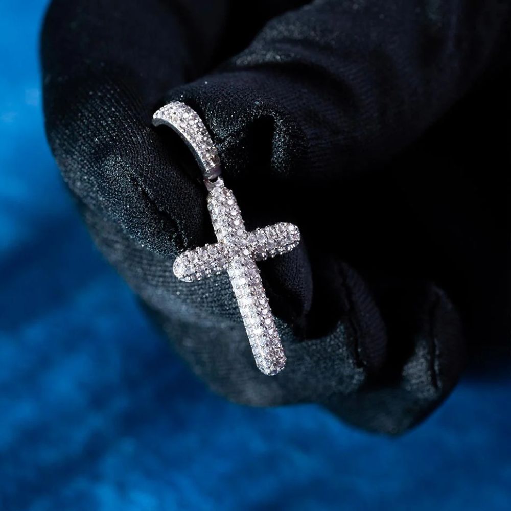 Moissanite Iced Out Unisex Cross Pendant