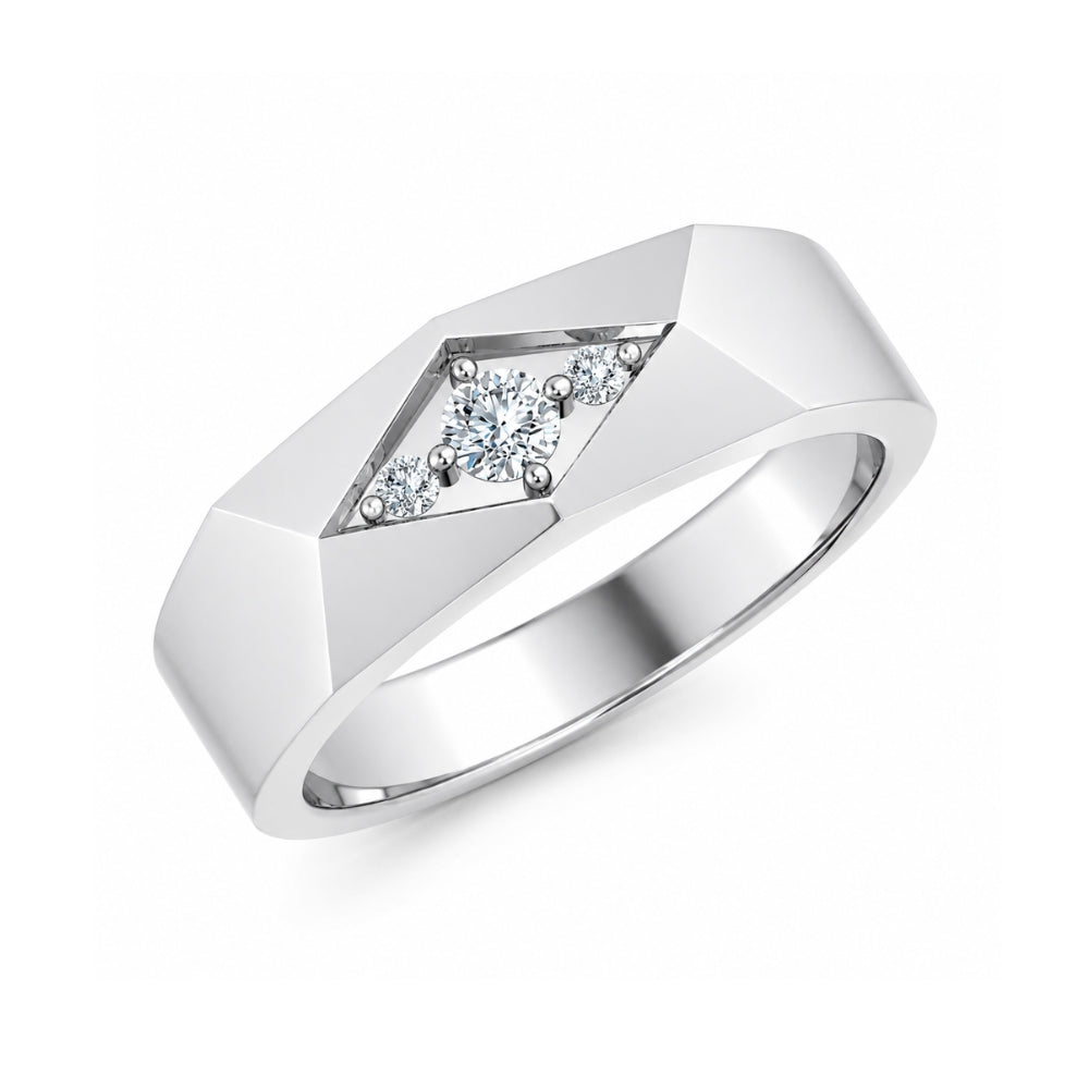 Lab Grown Diamond Round Cut Three Stone Engagement Ring