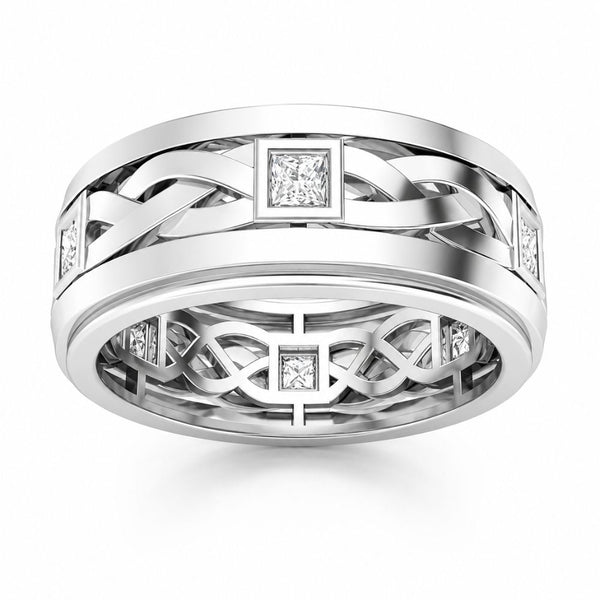 Lab Grown Diamond Princess Cut Art Deco Band For Men